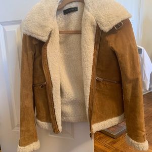 Zara Sherpa coat with gold finishes